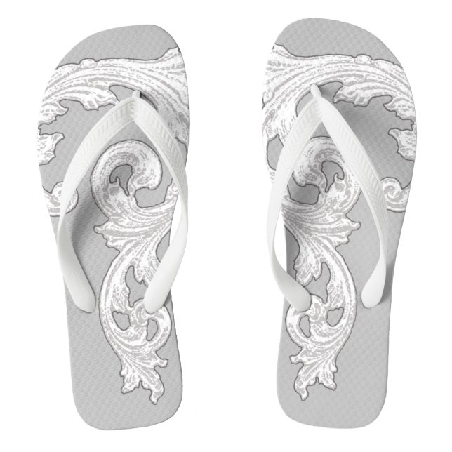 Elegant Goth Design Flip Flops (Footbed)