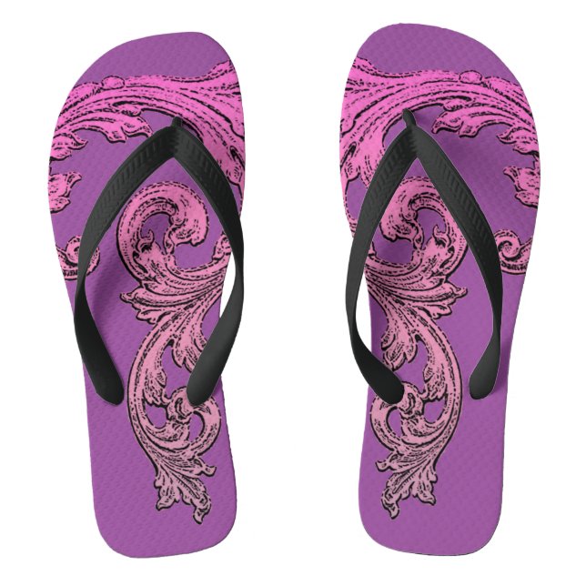 Elegant Goth Design Flip Flops (Footbed)