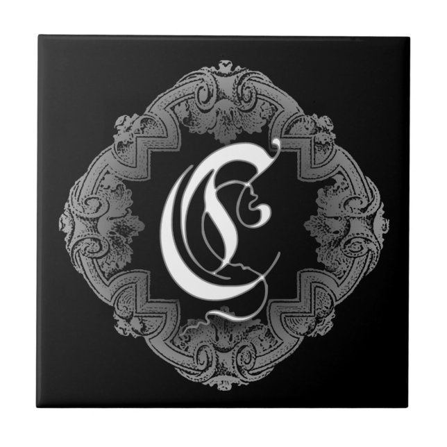 Elegant Goth Initial C Tile (Front)