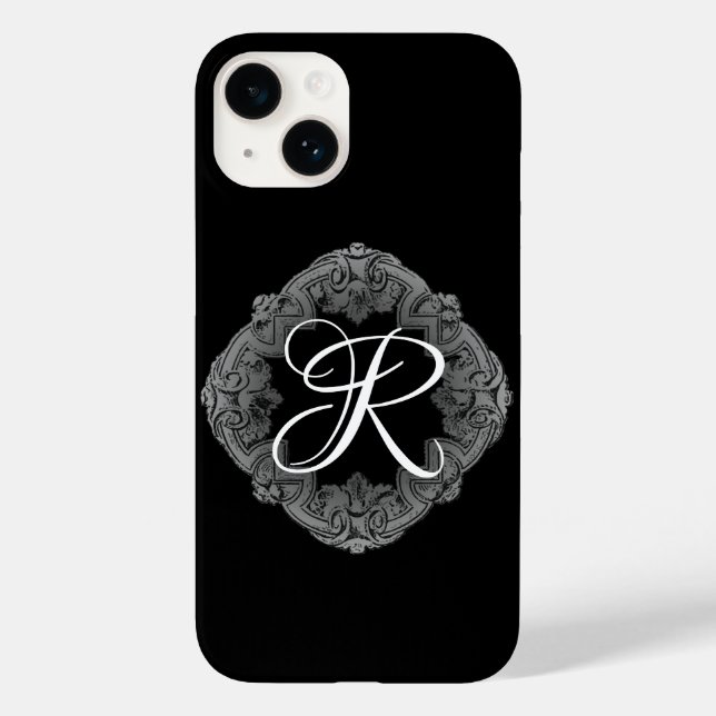 Elegant Goth Initial Case-Mate iPhone Case (Back)