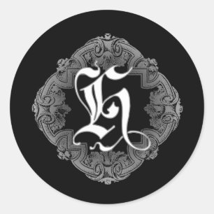 Elegant Goth Initial H Sticker