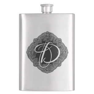Elegant Goth Initial Hip Flask