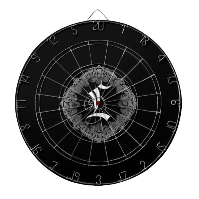 Elegant Goth Initial L Dartboard (Front)