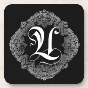 Elegant Goth Initial U Coaster