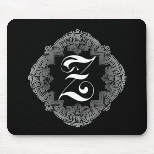 Elegant Goth Initial Z Mouse Mat (Front)