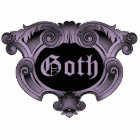 Elegant goth ornate black and purple magnet