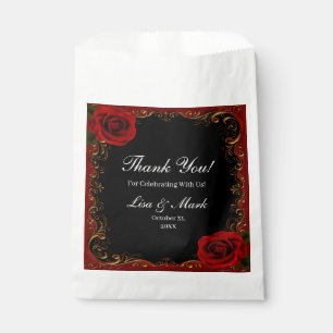 Elegant Goth Red Roses Favour Bags