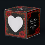 Elegant Goth Red Roses Favour Box<br><div class="desc">Package up a nibble of wedding cake or other sweet treats with these personalised wedding favour boxes. Great for weddings, showers, anniversaries and birthdays! Personalise and create your favour box by adding, and changing the text in the fields provided. You can change font style, size, and colour, as well as...</div>