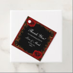 Elegant Goth Red Roses Favour Tags<br><div class="desc">These charming elegant Wedding Thank You Favour Tags are the perfect little gift tags for your wedding welcome bags or favours and will give a warm welcoming to your special guests, that have come from far away to see you on your big day. Make them feel extra special by attaching...</div>
