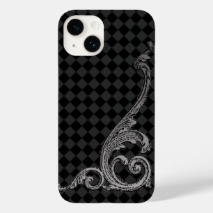 Elegant Goth Swirl Design in Grey iPhone 7 Case