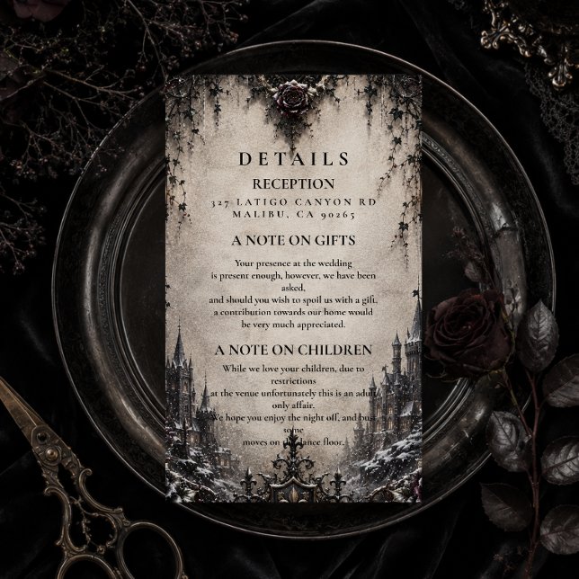 Elegant Goth Winter Wedding Enclosure Card (Creator Uploaded)