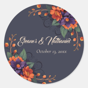 Elegant Gothic 3D Floral Skull Wedding Sticker
