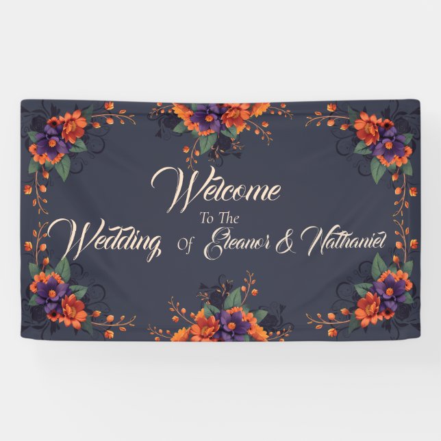 Elegant Gothic 3D Floral Wedding Banner (Horizontal)