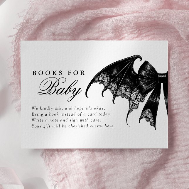 Elegant Gothic Baby Shower Books for Baby Enclosure Card (Creator Uploaded)