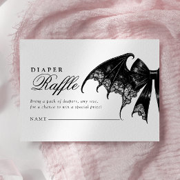 Elegant Gothic Baby Shower Diaper Raffle Card