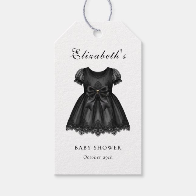 Elegant Gothic Baby Shower  Gift Tags (Front)