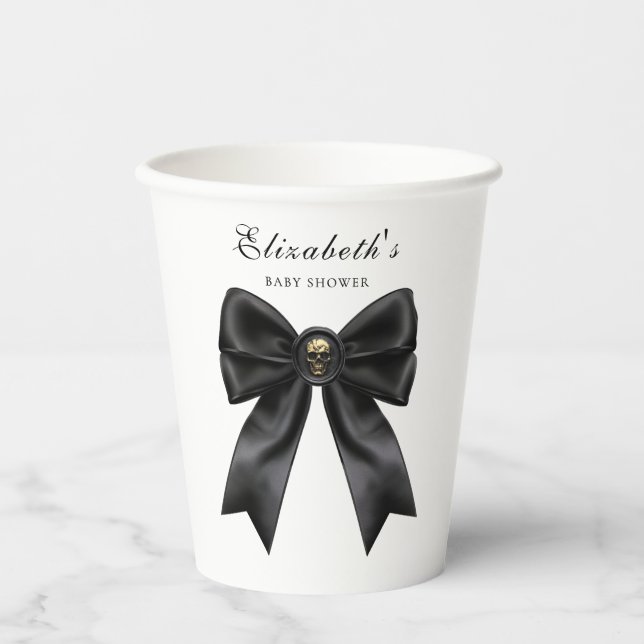 Elegant Gothic Baby Shower  Paper Cups (Front)