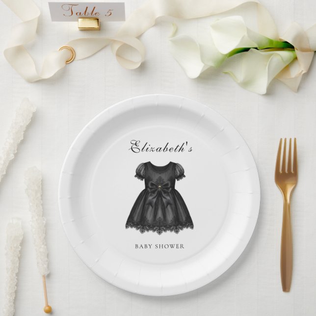 Elegant Gothic Baby Shower Paper Plate (Wedding)