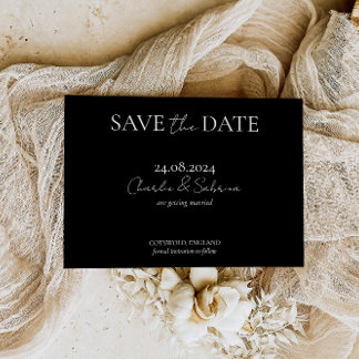 Elegant Gothic Black Save the Date Invitation