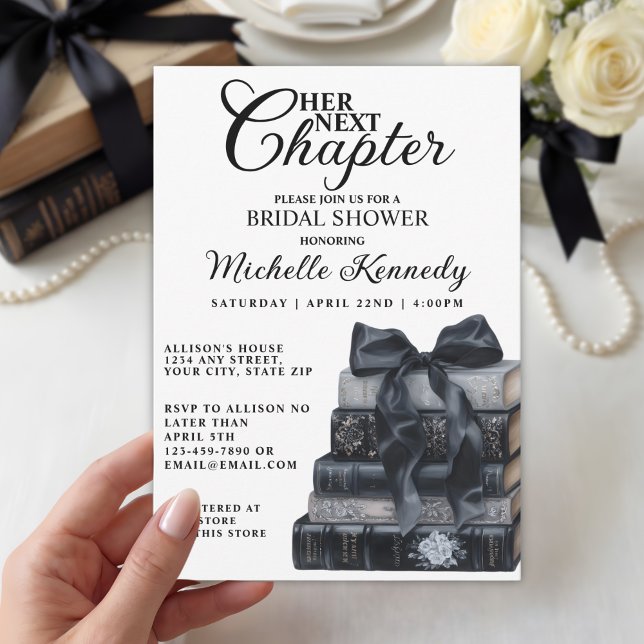 Elegant Gothic Book Themed Bridal Shower  Invitation (Creator Uploaded)