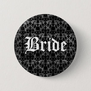 Elegant gothic bride 6 cm round badge