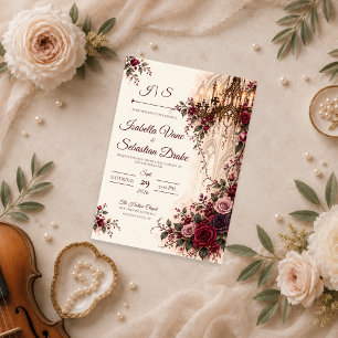 Elegant Gothic Chandelier Wedding Invitation