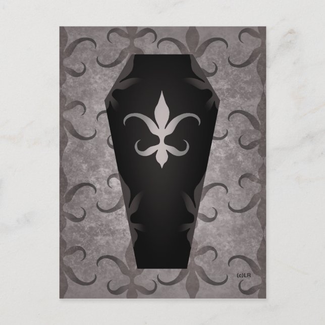 Elegant gothic coffin for Halloween Postcard (Front)