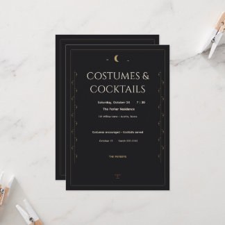 Elegant Gothic Costumes & Cocktails Adult Hallowee Invitation