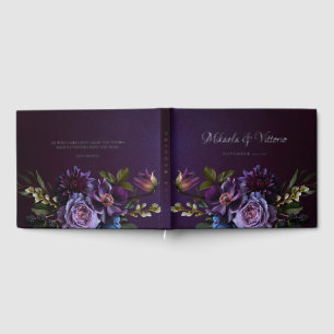 Elegant Gothic Dark Flower Wedding Guest Book