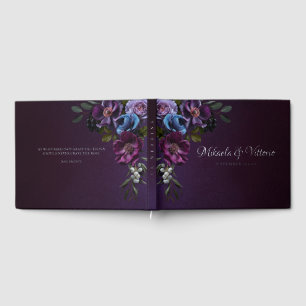 Elegant Gothic Dark Flower Wedding Guest Book