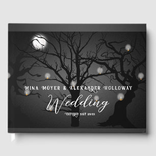 Elegant Gothic Dark Forest Photo Wedding Guest Book