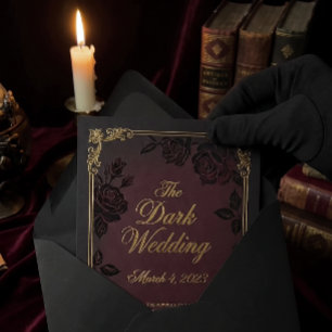 Elegant Gothic Dark Romance Wedding Invitation