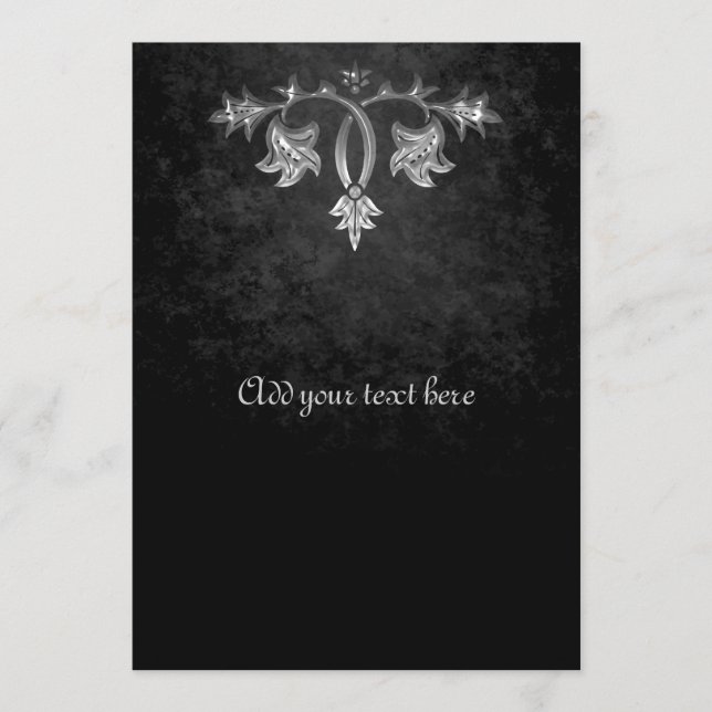 Elegant gothic dark romance wedding program programme (Front)