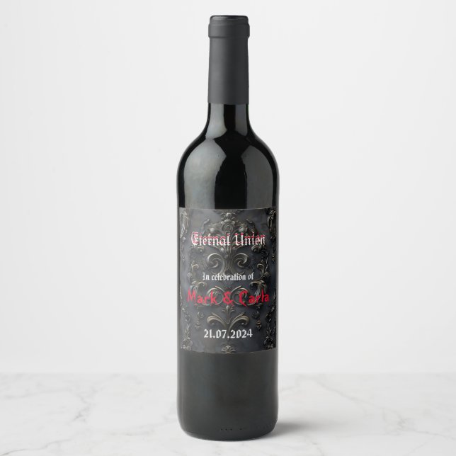 Elegant gothic decoration design wine label (Front)