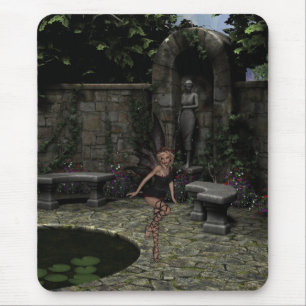 Elegant Gothic Fairy in Summer Garden Mouse Mat