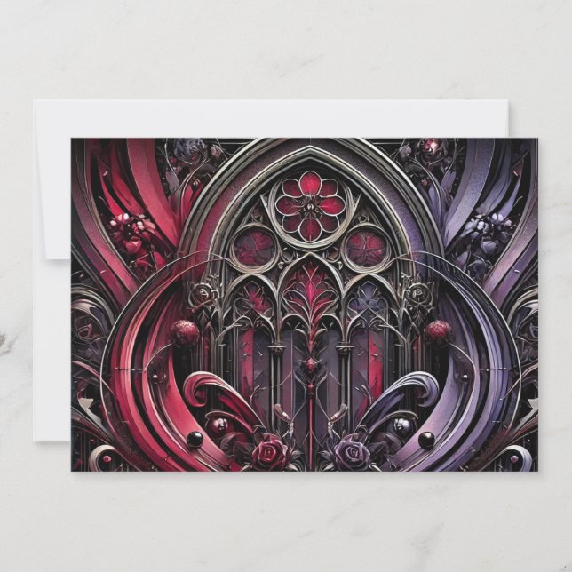 Elegant Gothic Floral Invitation (Front)
