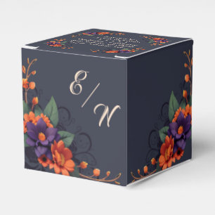 Elegant Gothic Floral Simple Monogram Gratitude Favour Box