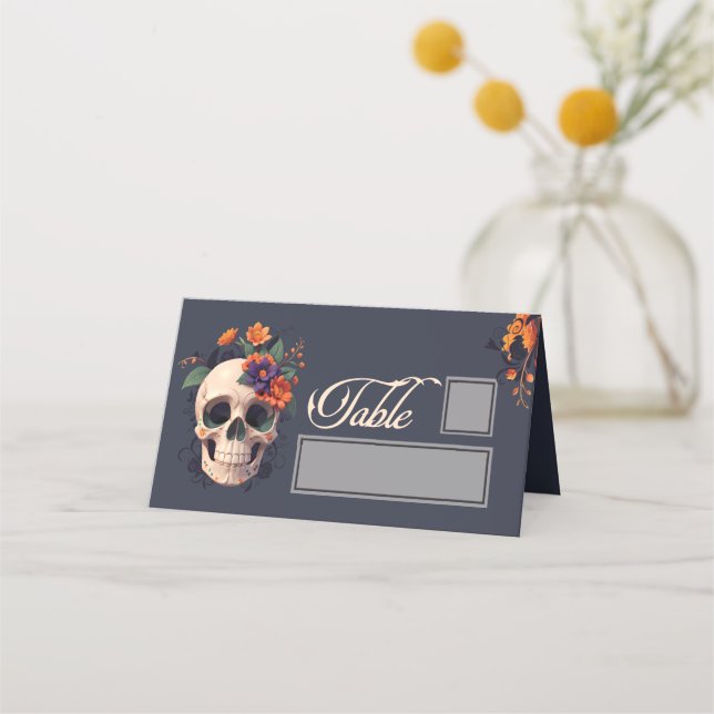 Elegant Gothic Floral table and name place Card (Front)