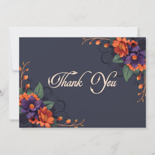 Elegant Gothic Floral Tradition Wedding Thank You Card