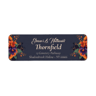 Elegant Gothic Floral Traditional wedding Address