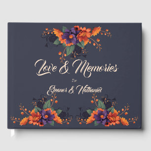 Elegant Gothic Floral Wedding Guest Book