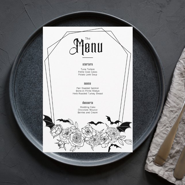 Elegant Gothic Floral Wedding Menu (Creator Uploaded)