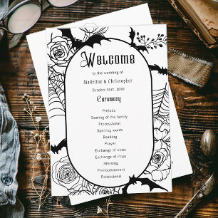 Elegant Gothic Floral Wedding Program Programme
