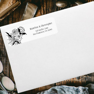 Elegant Gothic Floral Wedding Return Address