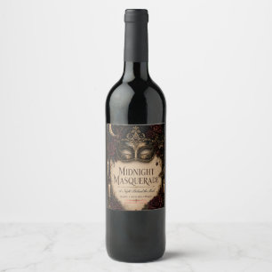 Elegant Gothic Halloween Dinner Party Wine Label