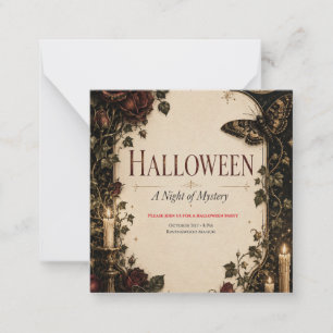 Elegant Gothic Halloween Party Celebration Card