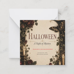 Elegant Gothic Halloween Party Celebration Card