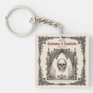 Elegant Gothic Halloween Party Skull Key Ring