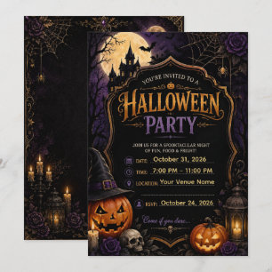 🎃 Elegant Gothic Halloween Soirée Invitation