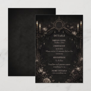 Elegant gothic halloween wedding enclosure card